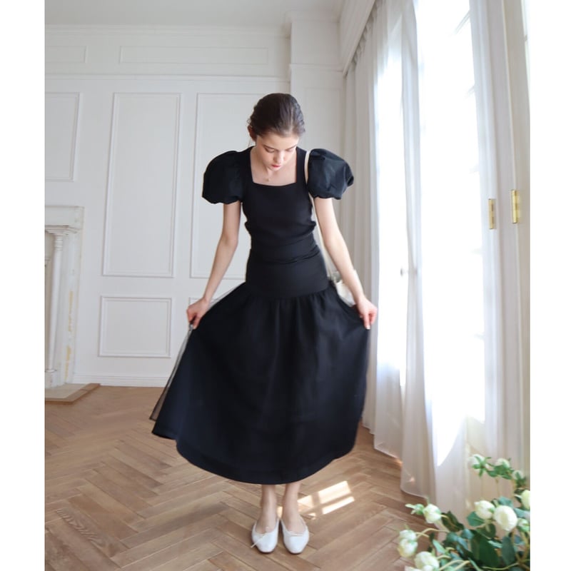 waist mark layer tulle skirt | épine