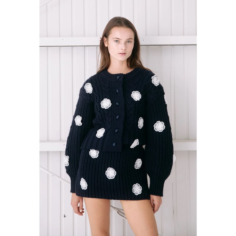 épine flower cable knit cardigan（3color） | épine