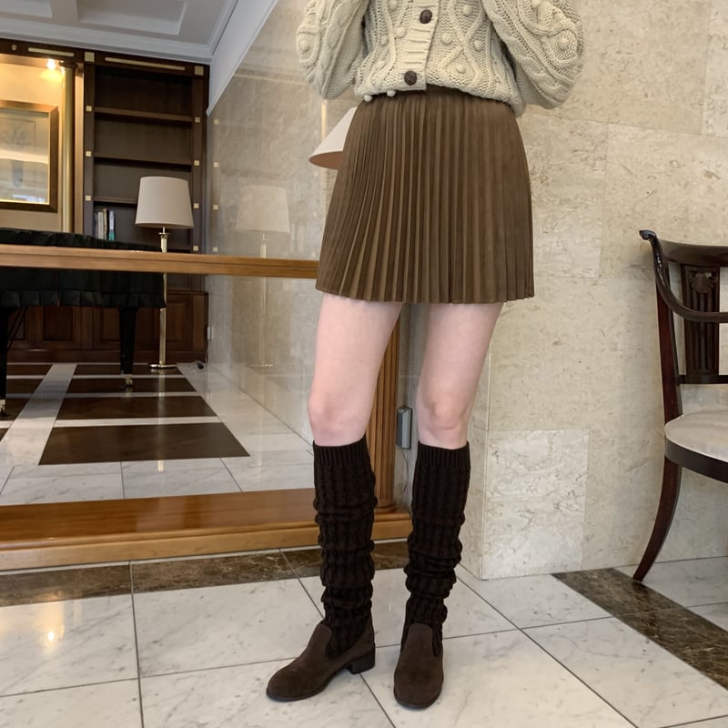 suède pleats mini skirt brown | épine suède pleats mini skirt brown | épine
