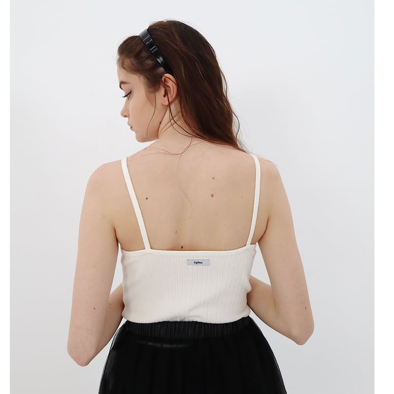 épine label camisole ribbon×white rib | épine