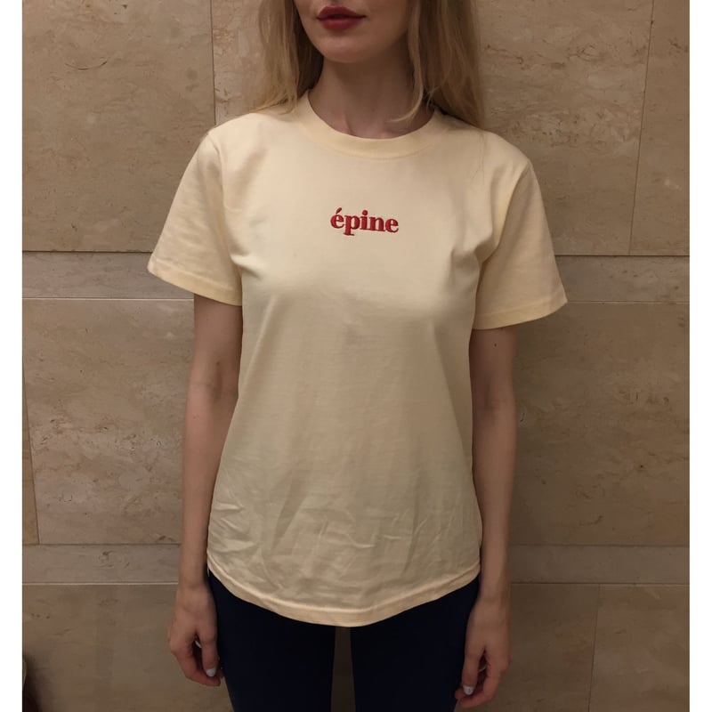 epine embroidery tee cream×red | épine