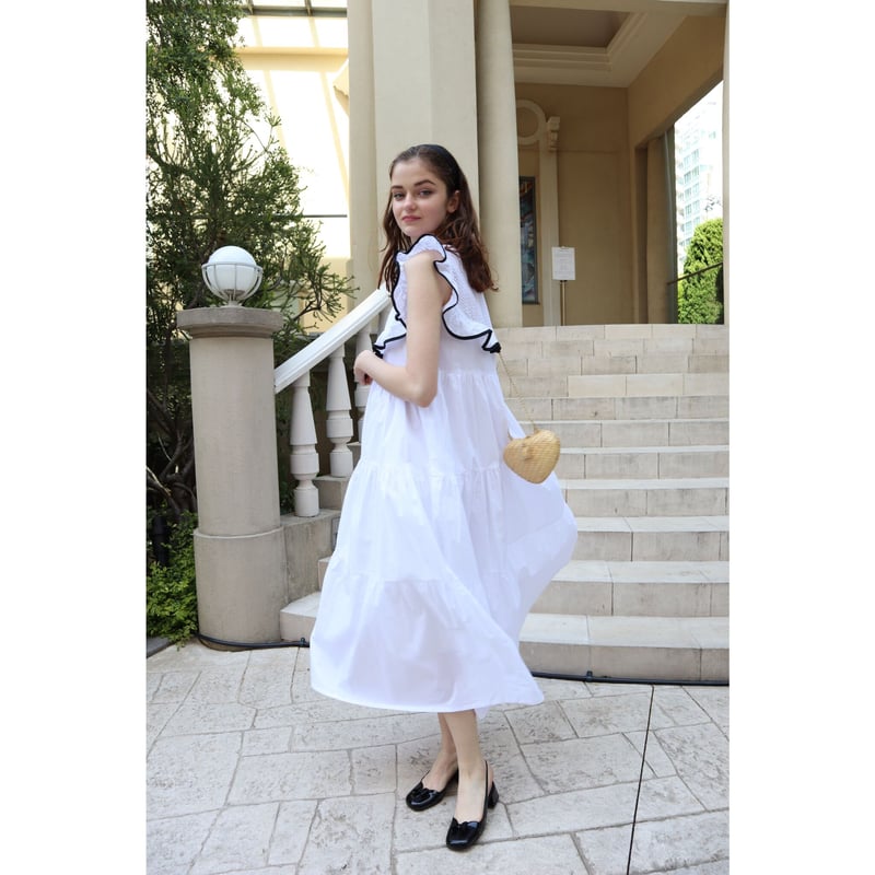front lace piping ribbon tiered onepiece | épine