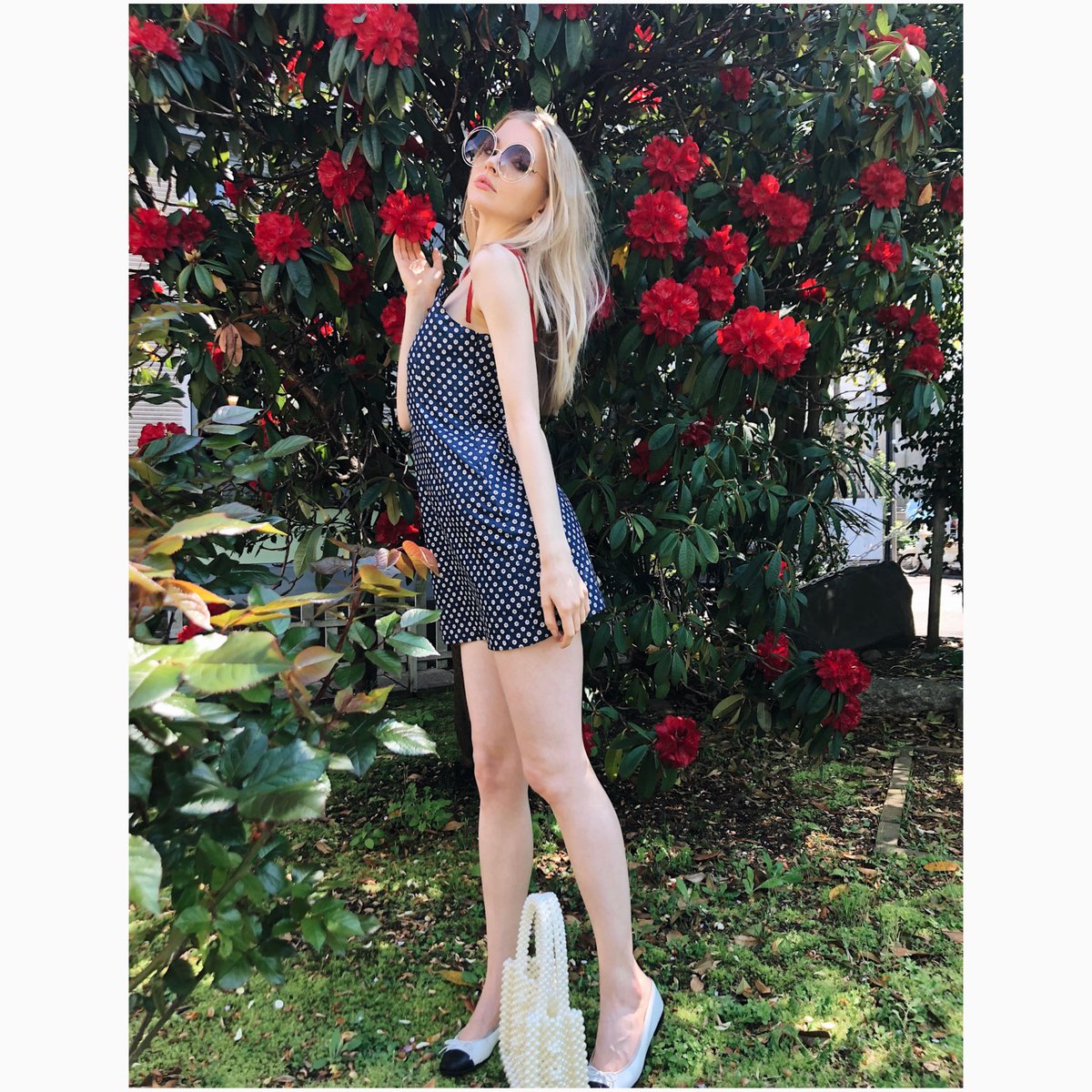 denim flower ribbon onepiece | épine denim flower ribbon onepiece | épine
