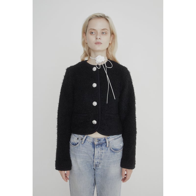 ジャケット・アウター epine bijou fur jacket black epine bijou fur jacket ＆ skirt (black)