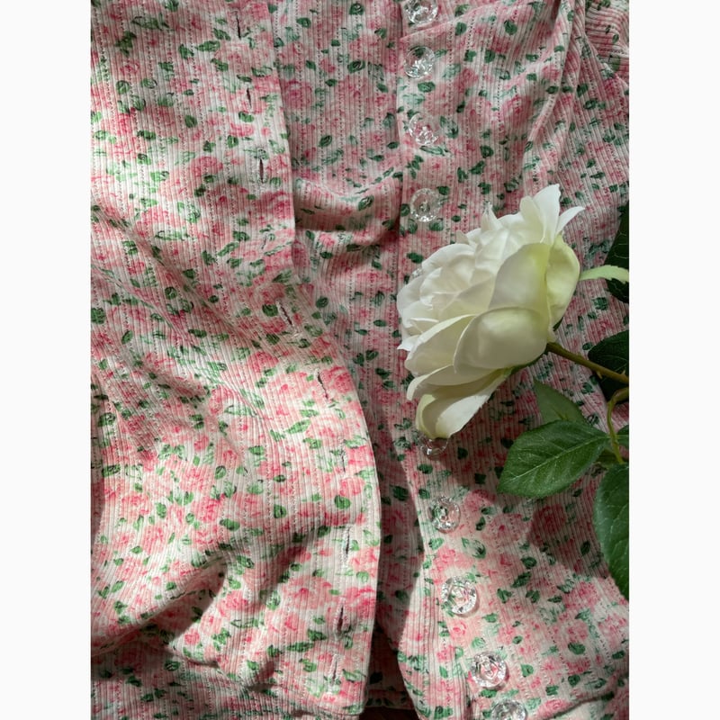flower rib clear button cardigan | épine