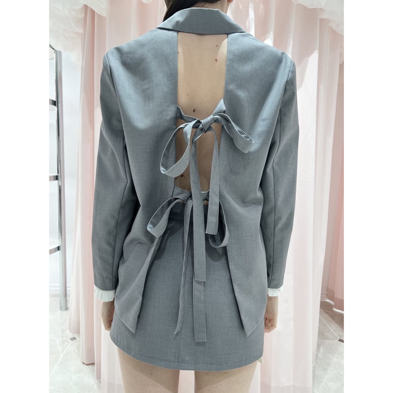 back ribbon Pearl pleats frill jacket suits gr back ribbon Pearl pleats frill jacket suits gr