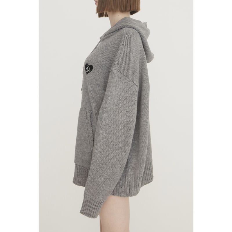 ♡ Eé knit hoodie gray | épine