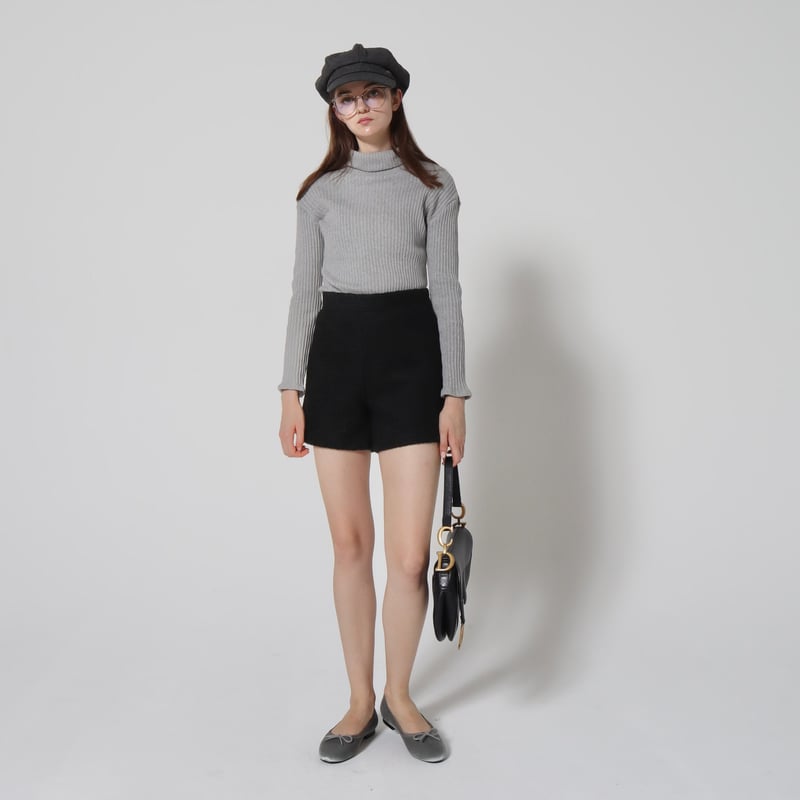 epine é embroidery rib knit high neck 冬服 é embroidery rib knit high neck gray | épine