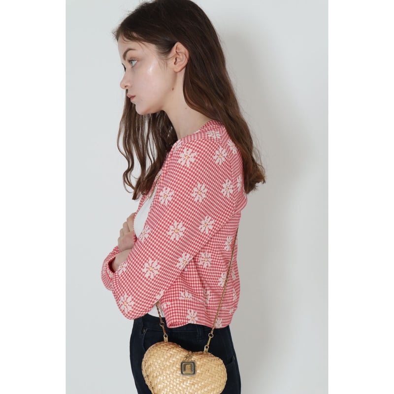 カーディガン epine flower rib clear button cardigan flower rib clear button cardigan | épine