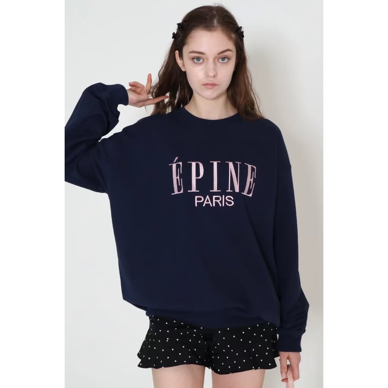 epine bigsweat navy×babypink エピヌbigスウェット