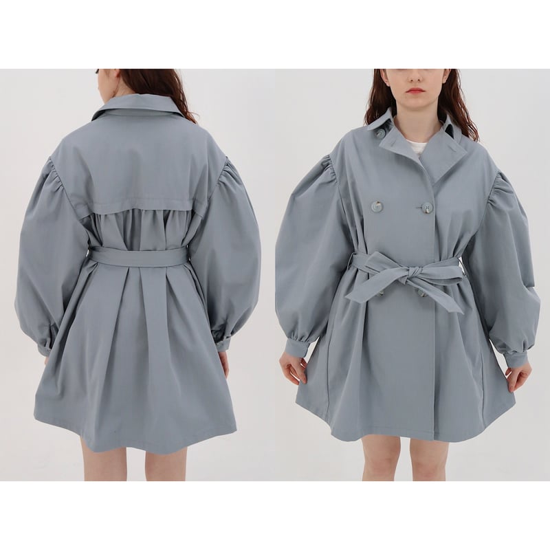 arm volume mini trench coat ice blue | épine