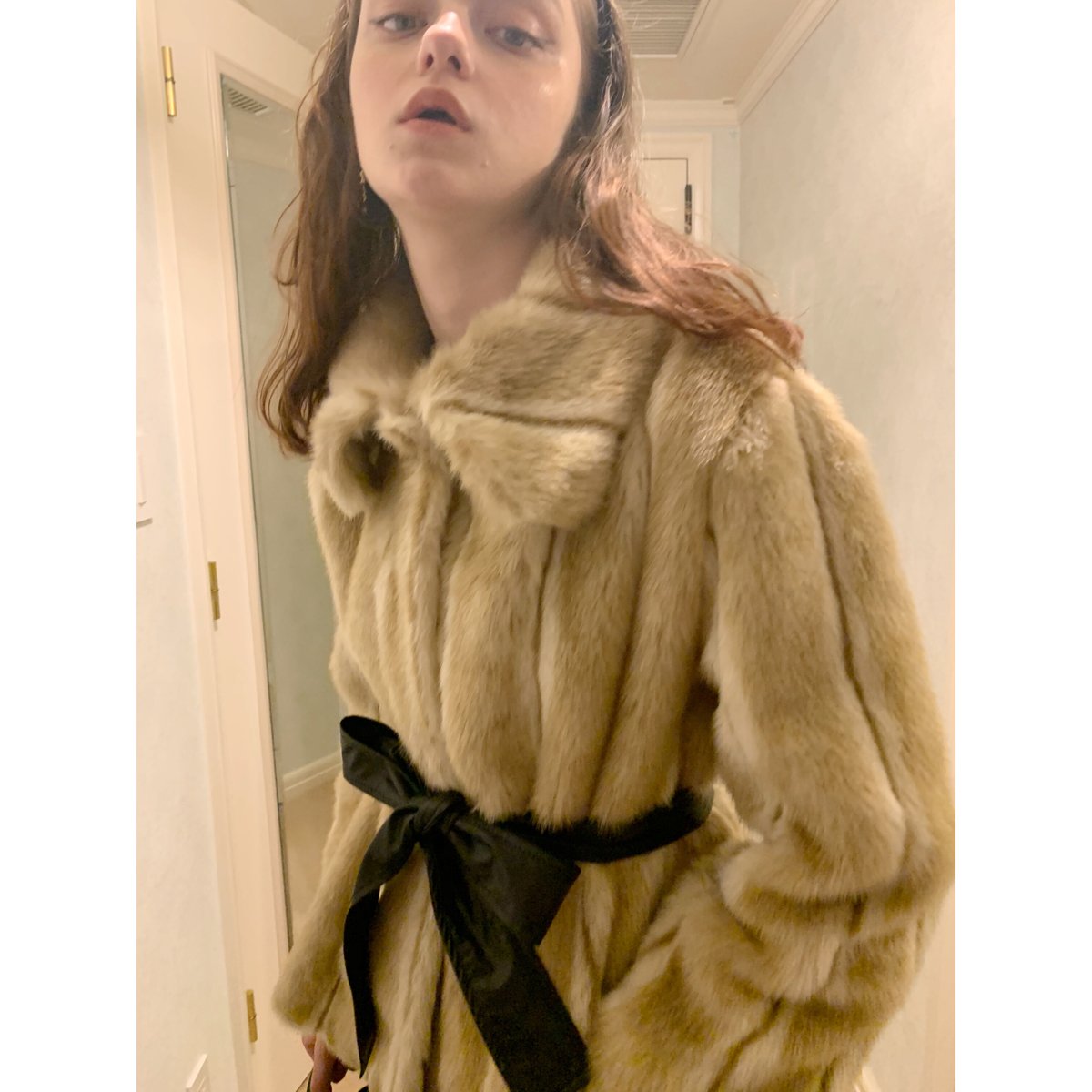 parisienne ribbon 2way fur coat beige | épine parisienne ribbon 2way fur coat beige | épine