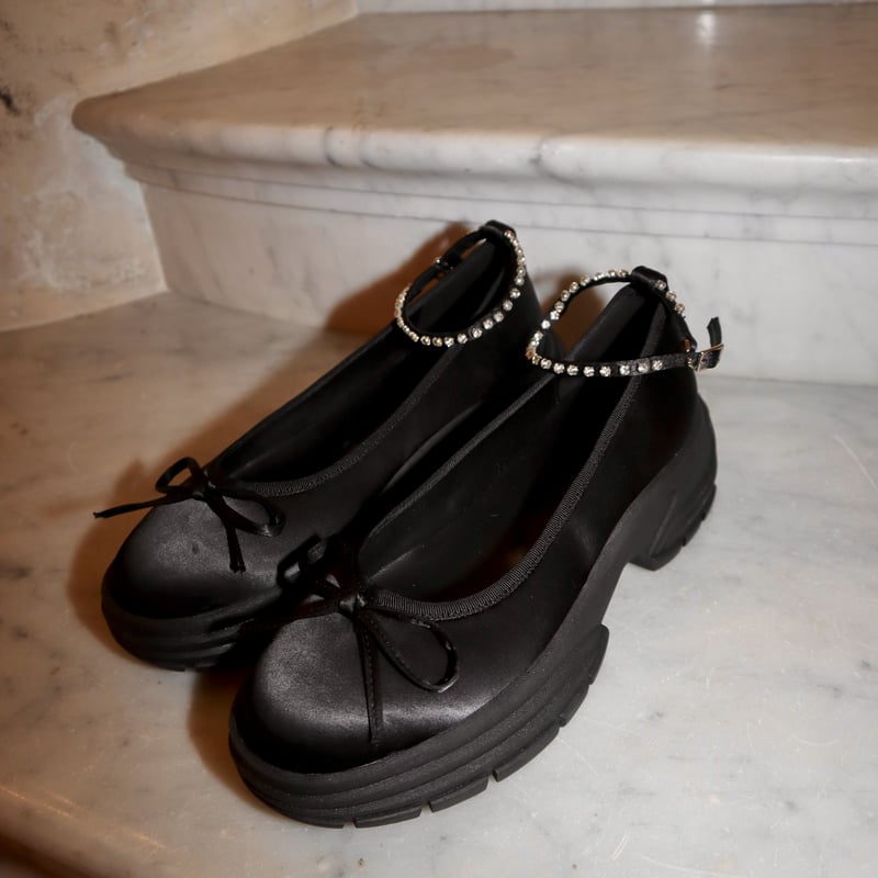 bijou strap satin ballet shoes | épine bijou strap satin ballet shoes | épine
