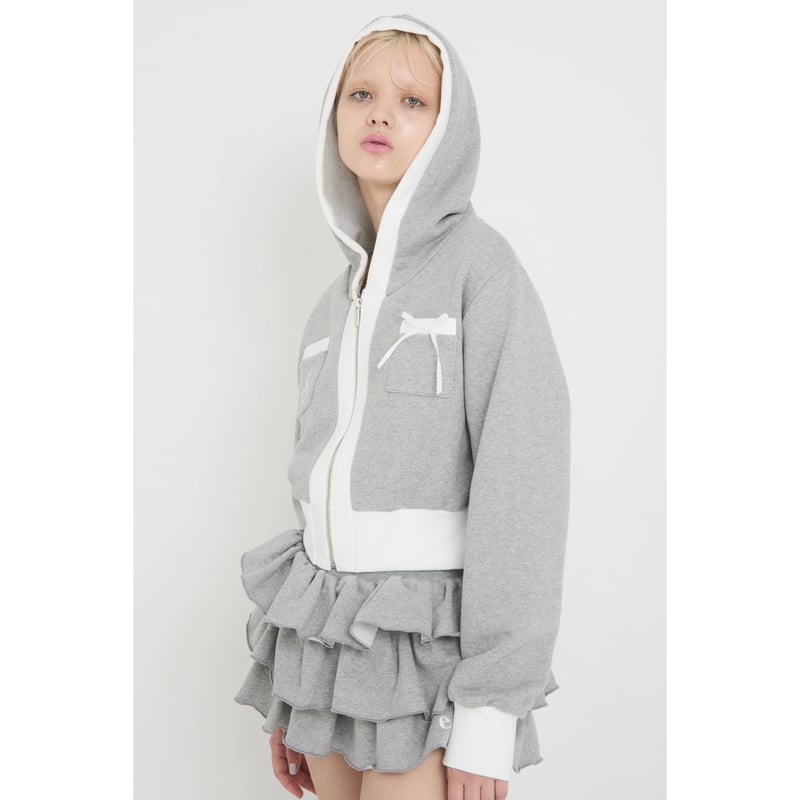 é ribbon piping zip hoodie（2color） | épine