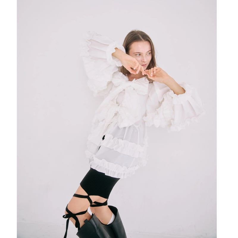 épine double ribbon frill blouse(2color) | épine épine double ribbon frill blouse(2color) | épine