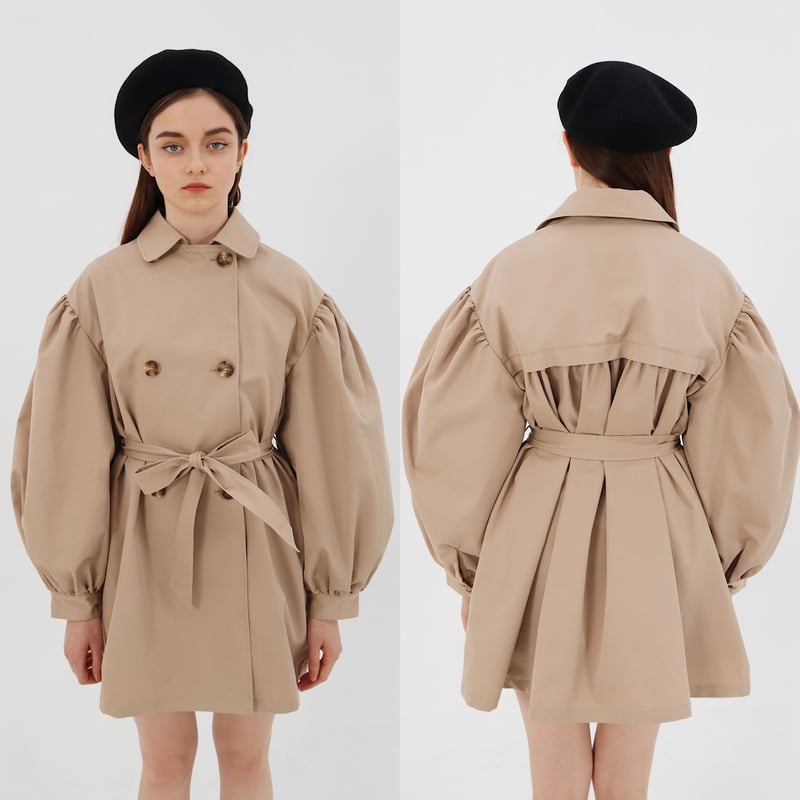 エピヌ arm volume mini trench coat