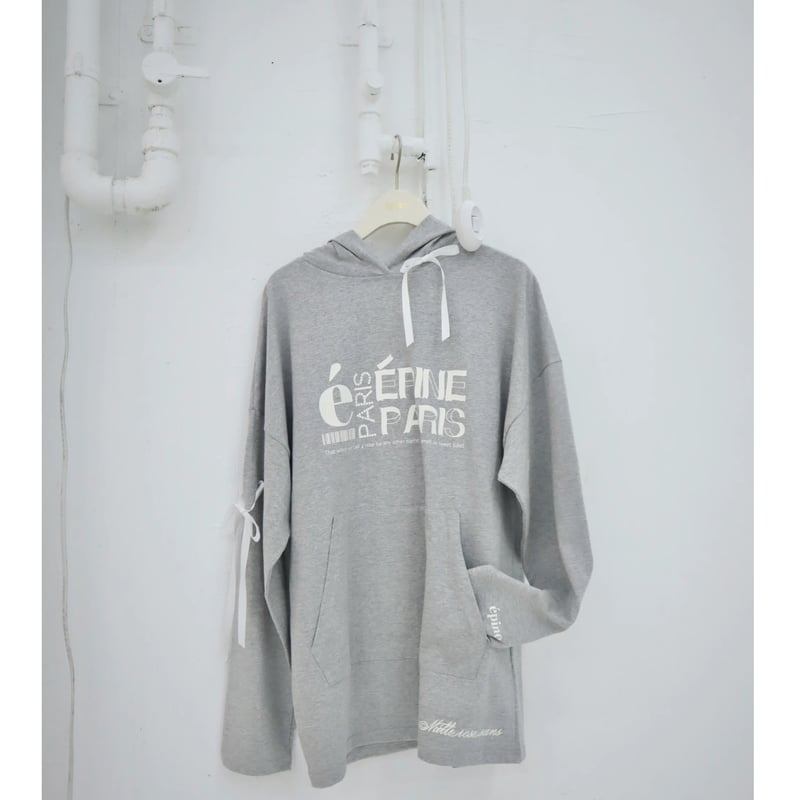 ribbon logo design hood long tee (3color) | épine ribbon logo design hood long tee (3color) | épine