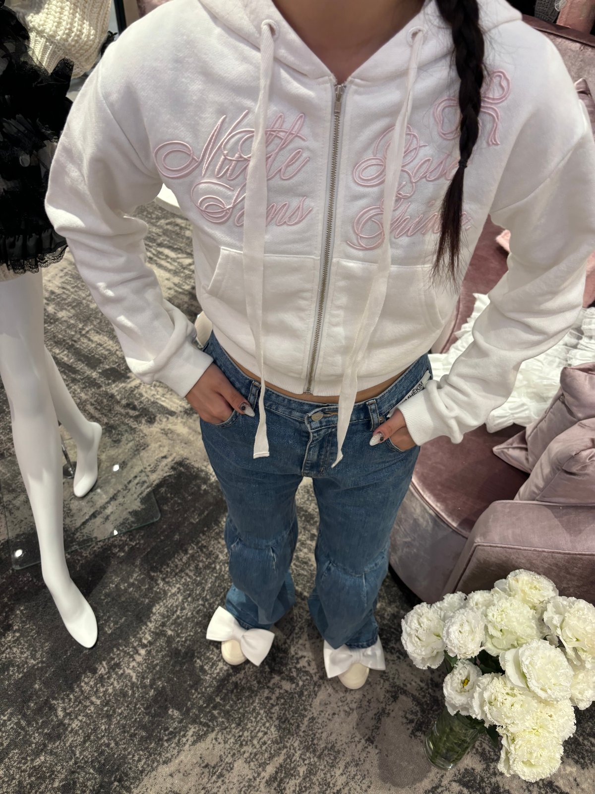 epine Nulle rose sans épine zip hoodie epine Nulle rose sans épine zip hoodie