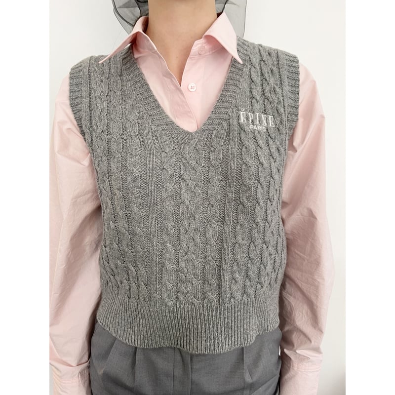 ÉPINE PARIS knit vest gray epine ベスト グレー