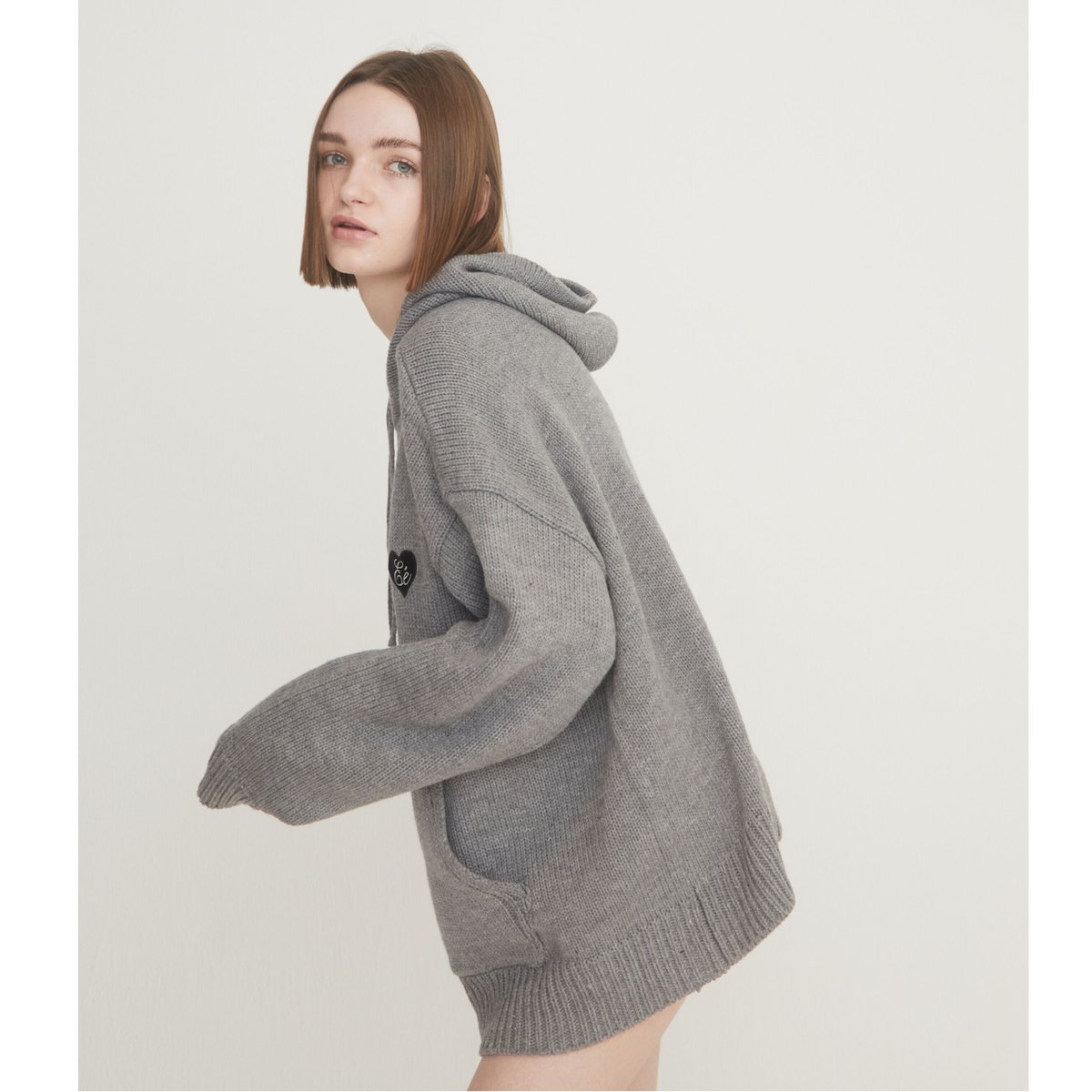 ♡ Eé knit hoodie gray