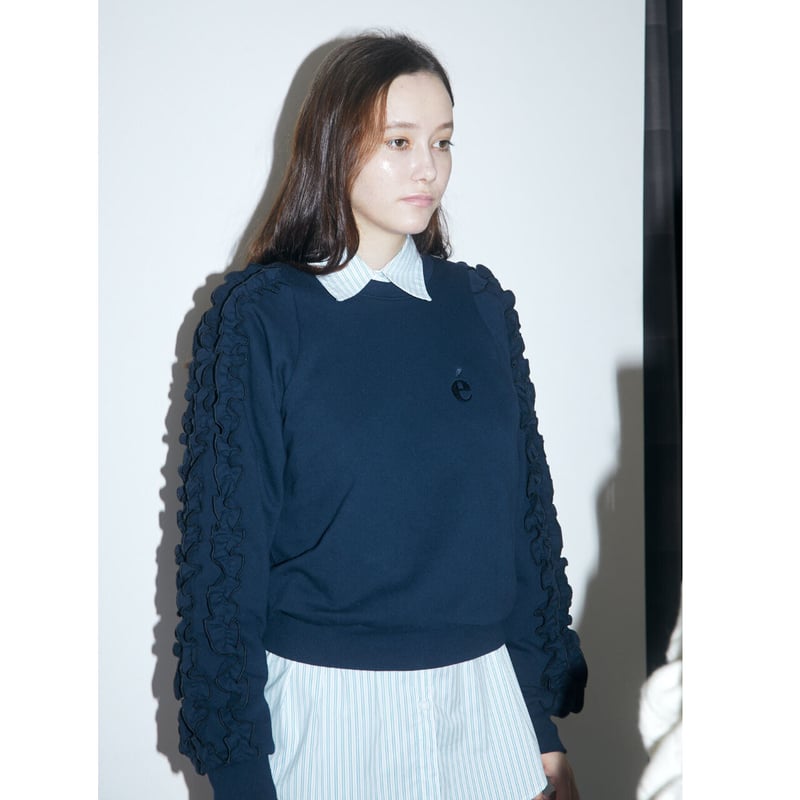 エピヌ epine フリルスウェット é fluffy sweat navy-