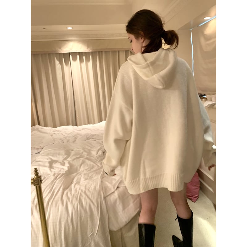 épine label loose knit hoodie white | épine épine label loose knit hoodie white | épine