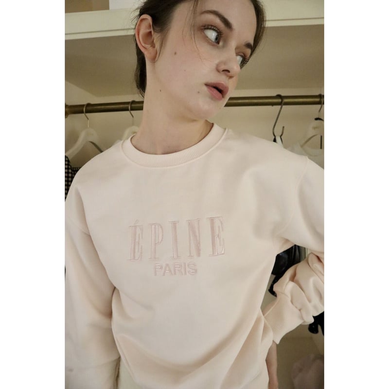 ÉPINE PARIS embroidery sweat babypink×babypink ÉPINE PARIS embroidery sweat babypink×babypink