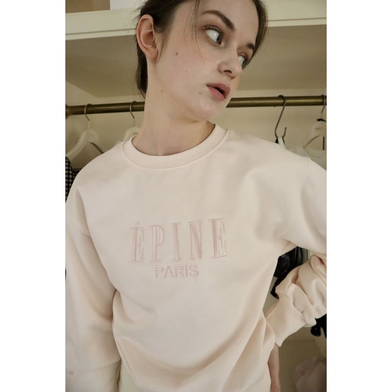 ÉPINE PARIS embroidery sweat babypink×babypink ...