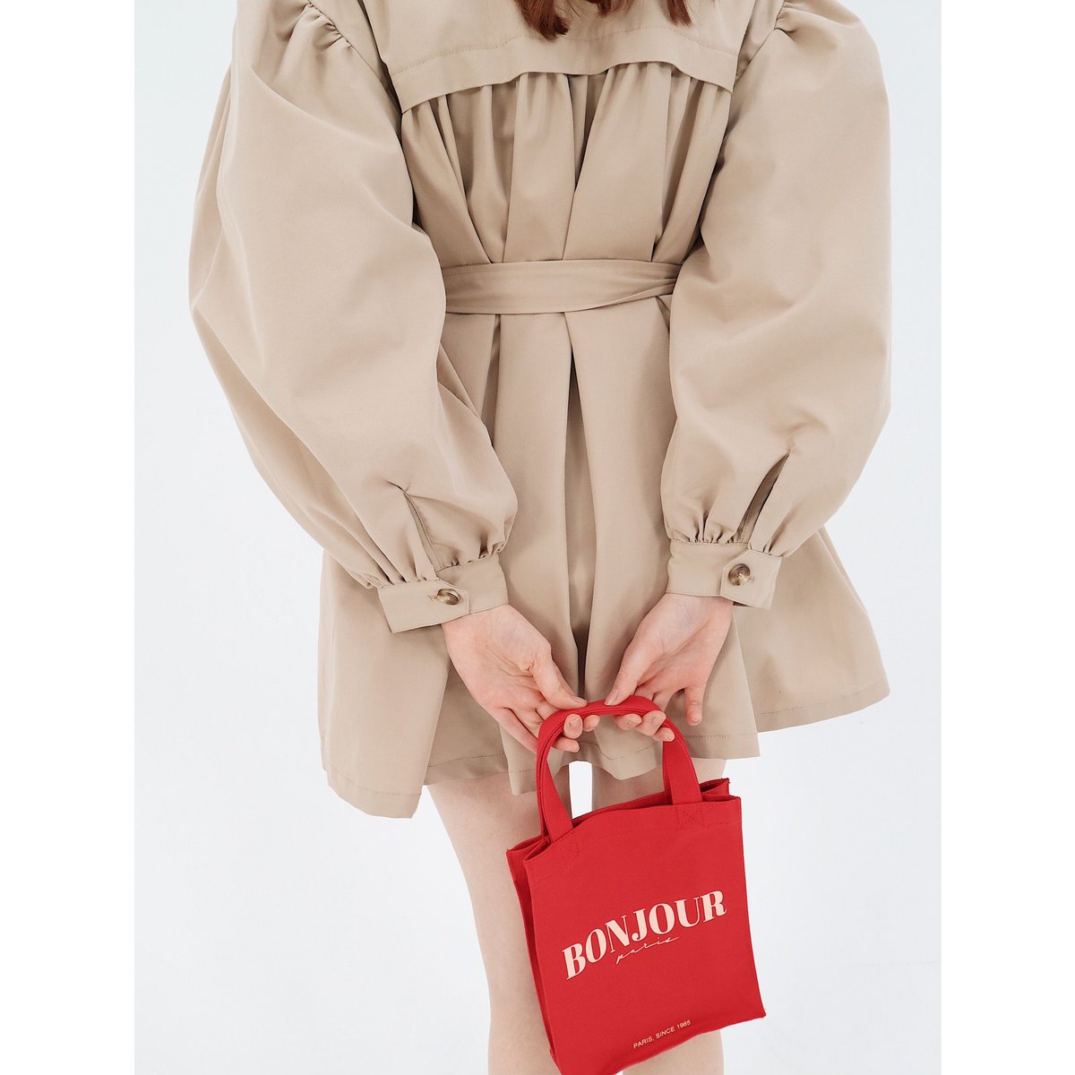 arm volume mini trench coat beige | épine