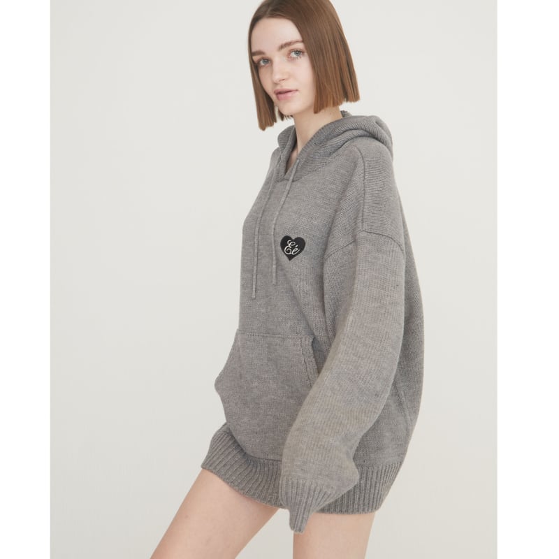 ♡ Eé knit hoodie gray | épine