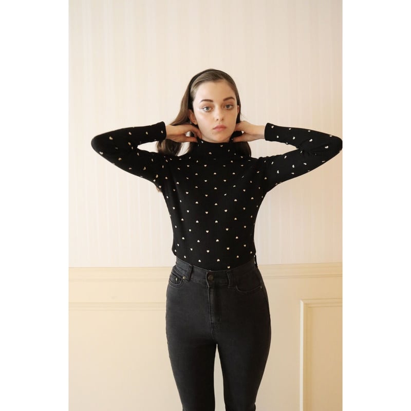 épine label Heart high neck black | épine 