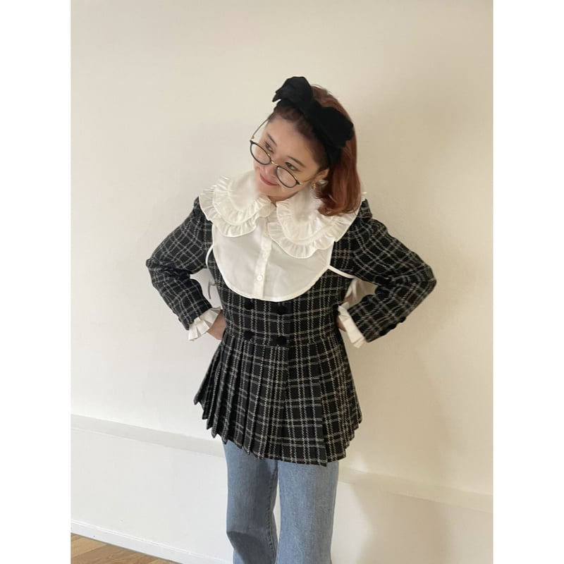 Epine pleats frill jacket グレー Epine pleats frill jacket グレー