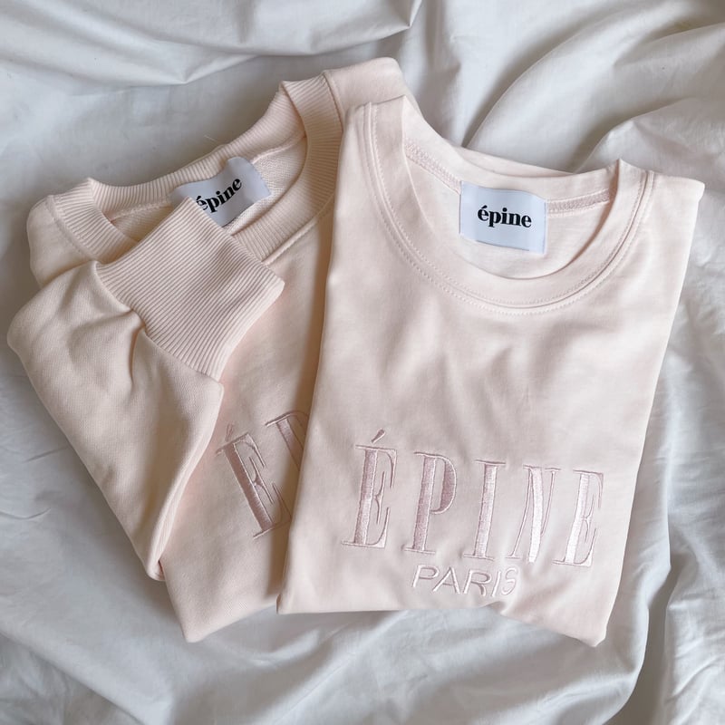 ÉPINE PARIS embroidery tee baby pink