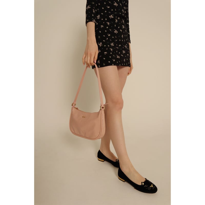 épine gold logo half moon bag pink | épine 