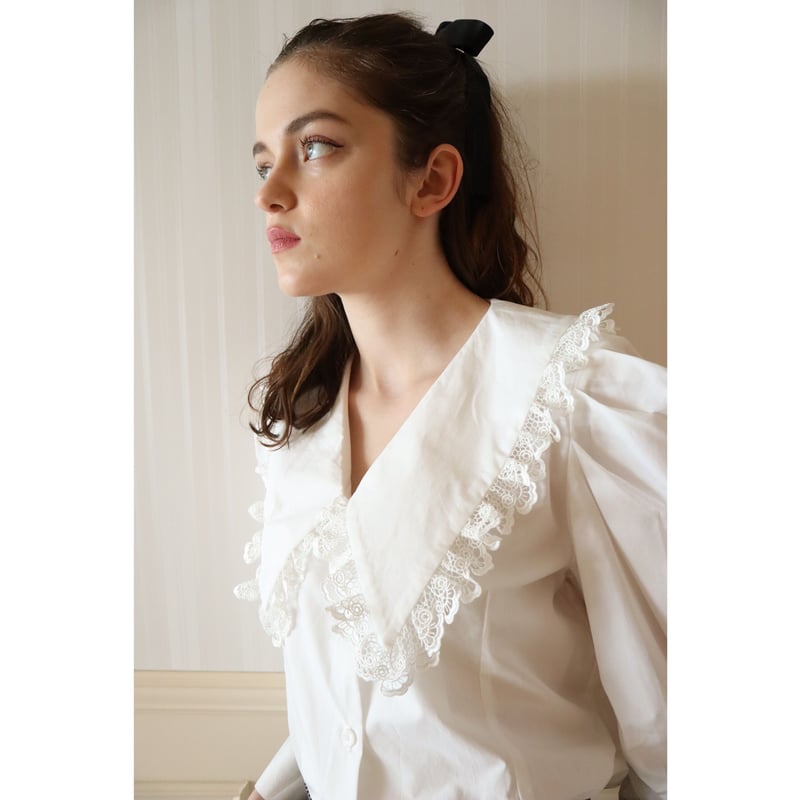 épine double ribbon frill blouse white épine double ribbon frill blouse white épine double ribbon