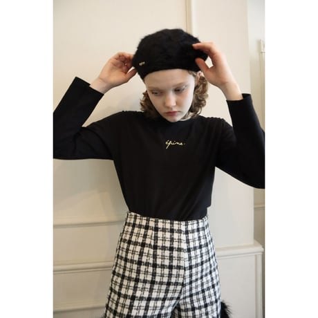 épine embroidery gold logo long tee black