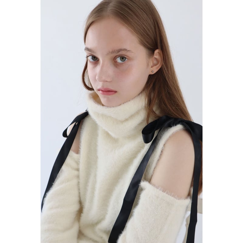 [新品]épine paris ribbon zip knit アイボリー épine paris ribbon zip knit アイボリー