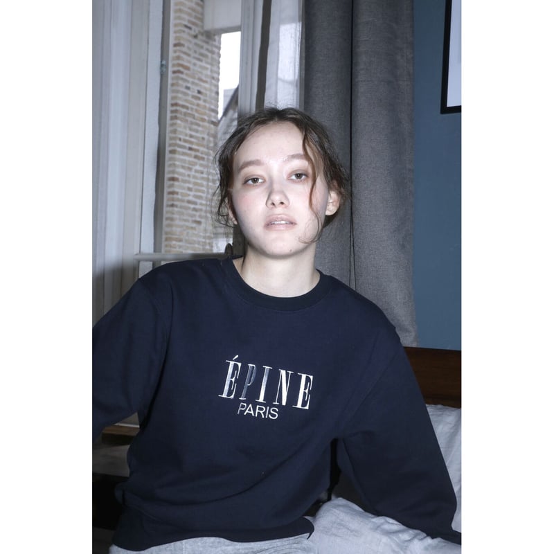 ÉPINE PARIS embroidery sweat navy×white | épine