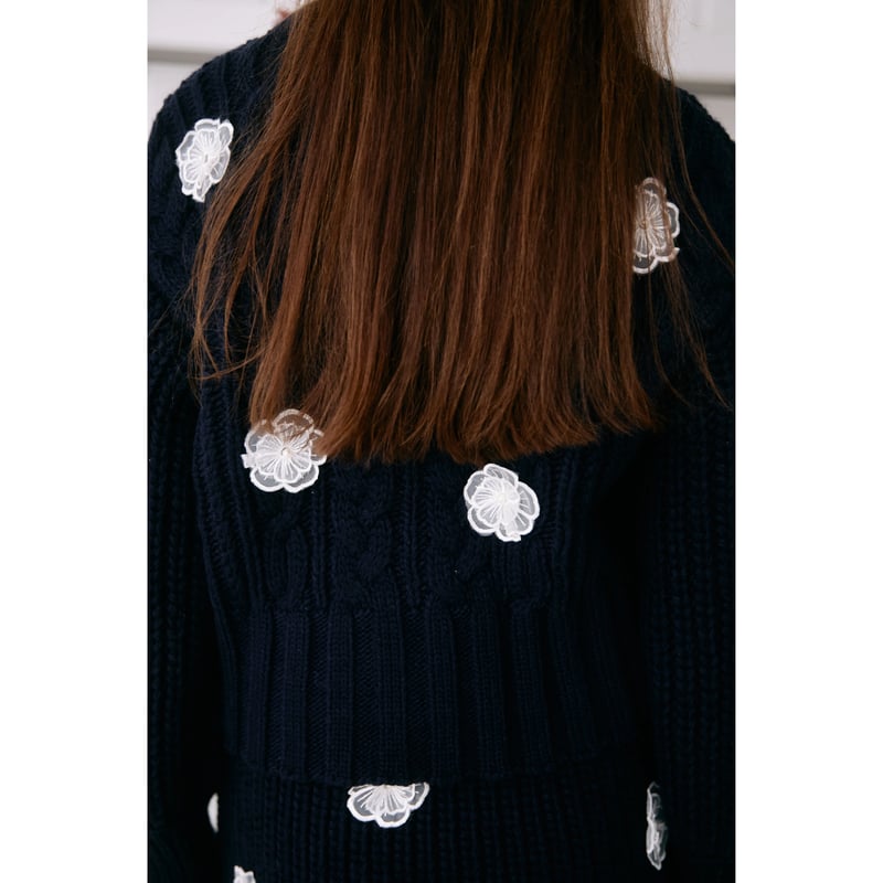 épine flower cable knit cardigan ネイビー Shop Cotton Cable Cardigan at vineyard vines