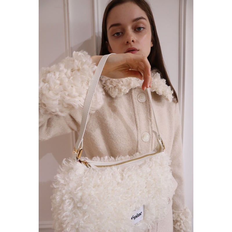 épine label poodle fur bag ivory | épine