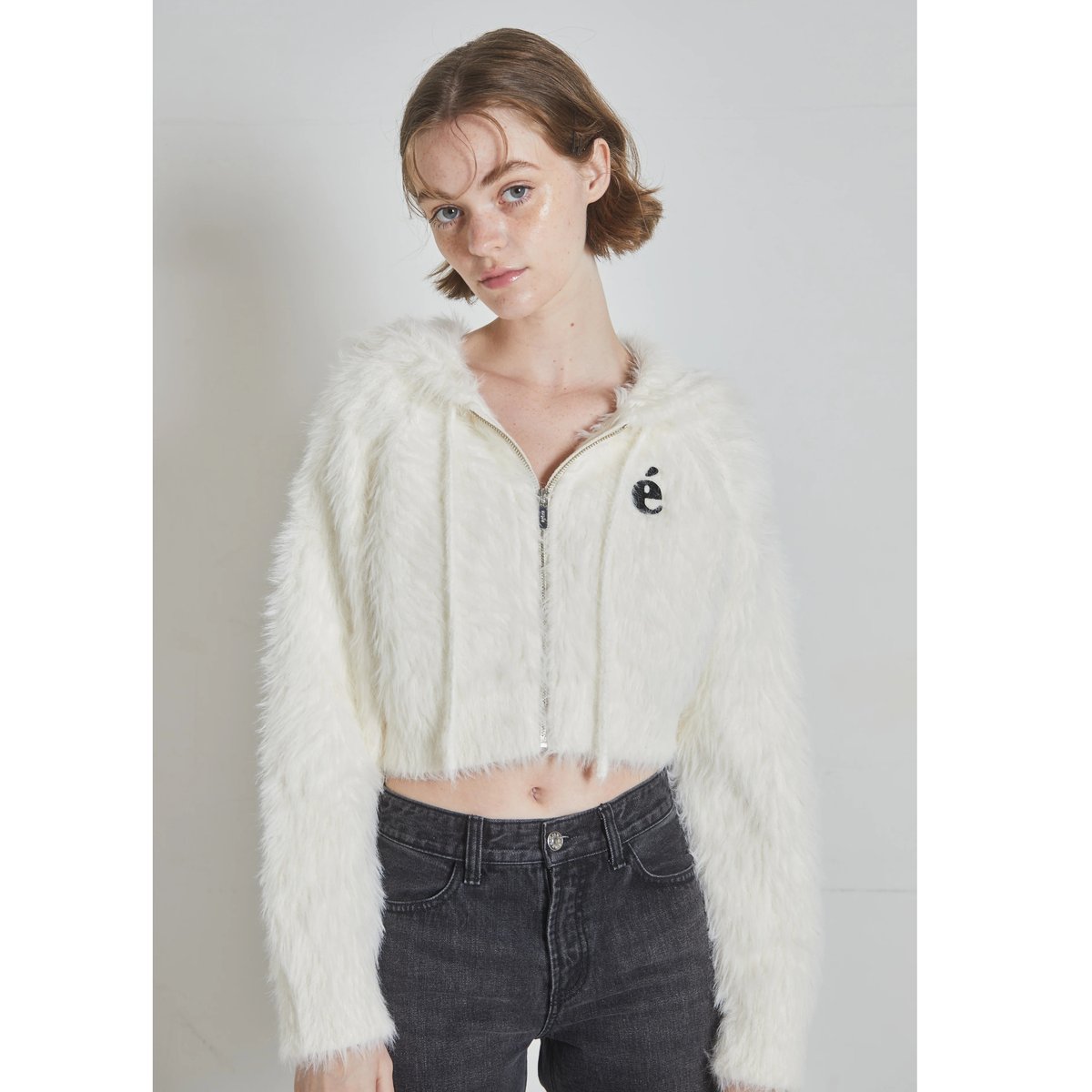 epine shaggy knit hoodie シャギーニットパーカー グレー