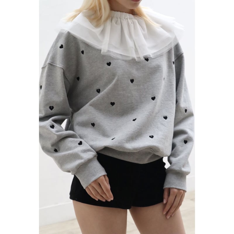 épine ハート柄スウェット グレー