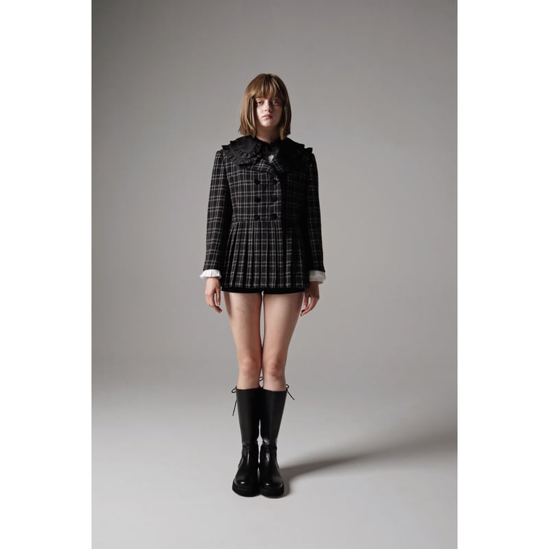 pleats frill jacket tweed check | épine