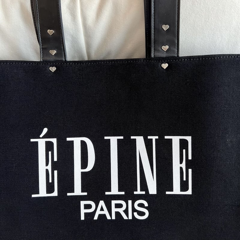 ÉPINE PARIS piping heart studs bag black