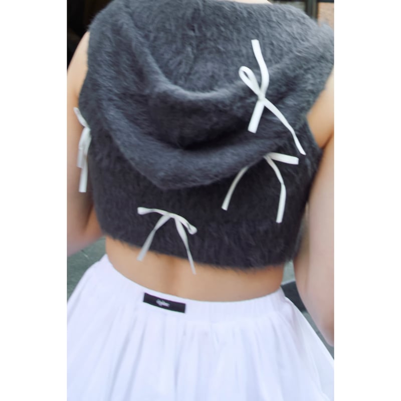 épine ribbon shaggy knit hoodie(2 color) | épine épine ribbon shaggy knit hoodie(2 color) | épine