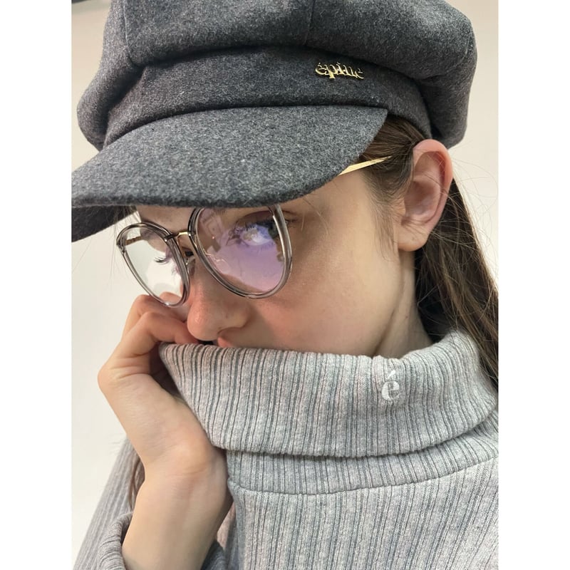 é rib knit high neck black リブニットハイネック é embroidery rib knit high neck black | épine