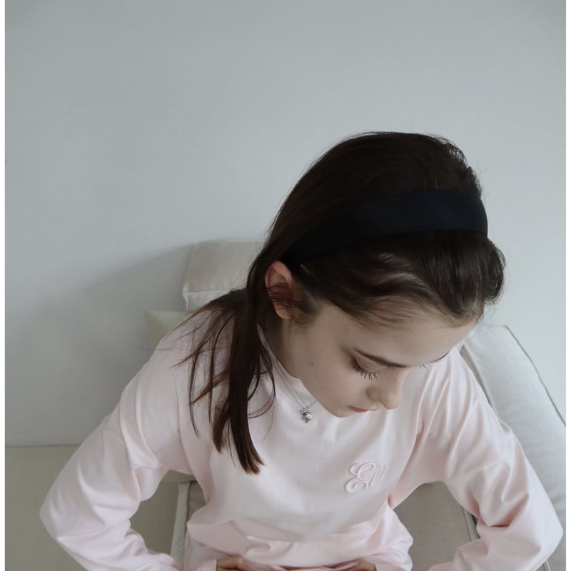 Eé embroidery big long tee baby pink | épine