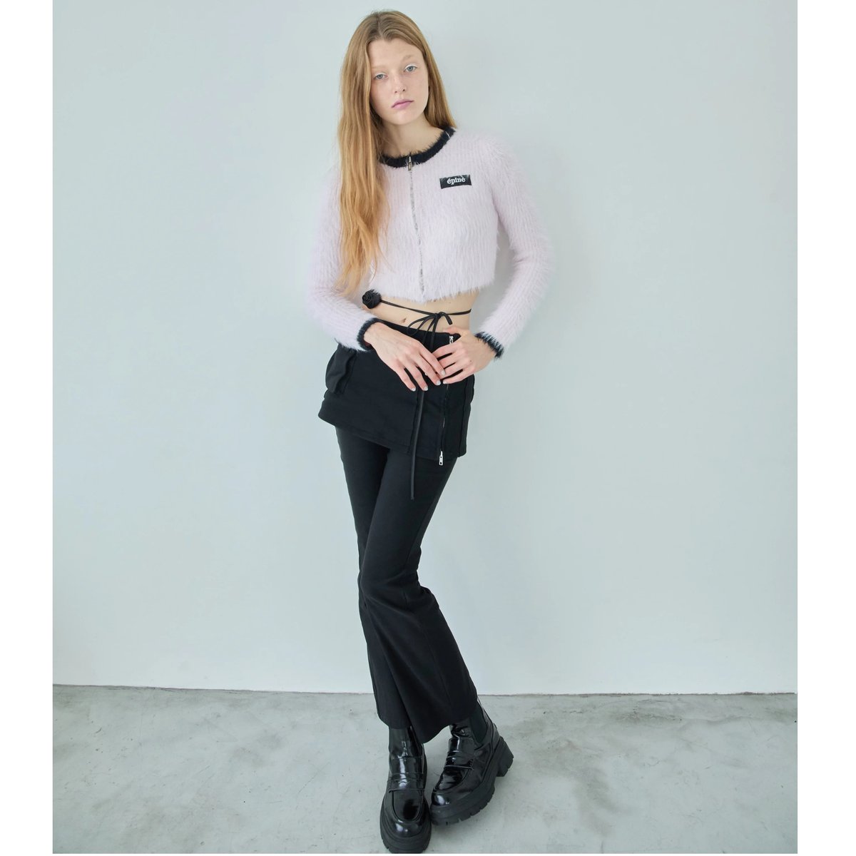 epine shaggy zip cardigan White 【公式通販】