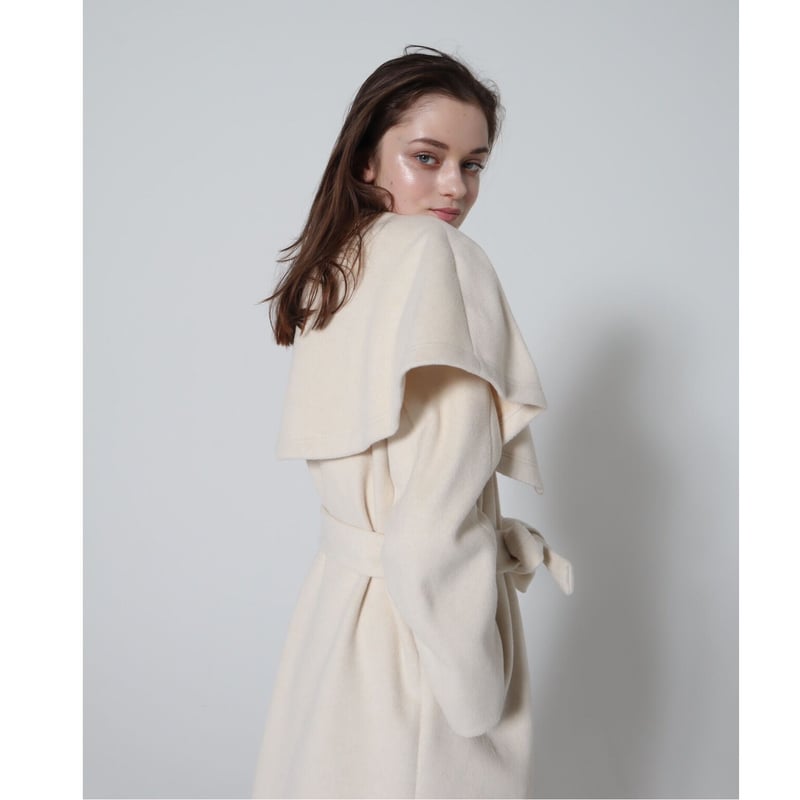 cape 2way shaggy long coat ivory | épine cape 2way shaggy long coat ivory | épine