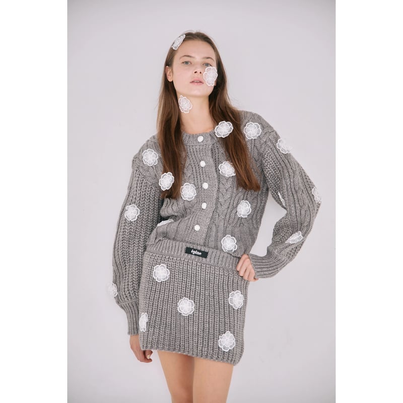 épine flower cable knit cardigan(3color) | épine épine flower cable knit cardigan(3color) | épine